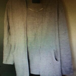 Gray Open Front Cardigan